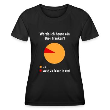 werde ich heute bier trinken Bierdiagram - Frauen Funktions-T-Shirt - Schwarz - Vorne - AI Model Female 172 light (172cm)
