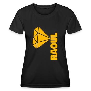 Cadeau pour Raoul - T-shirt sport Femme - noir - Devant - AI Model Female 172 light (172cm)