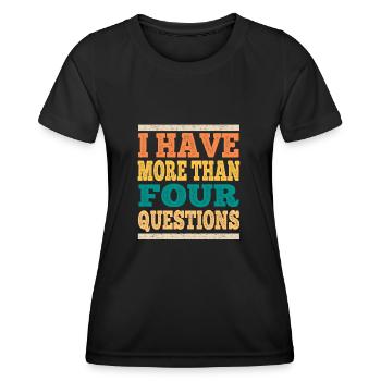 I have more than four vintage questions - Women's Functional T-Shirt - black - Front - AI Model Female 172 light (172cm)