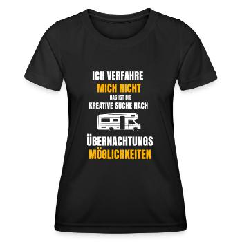Lustige Campersprüche als Geschenk - Frauen Funktions-T-Shirt - Schwarz - Vorne - AI Model Female 172 light (172cm)