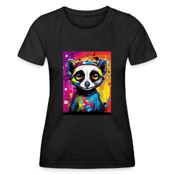 [MB] Meerkat in love: colorful affection - Women's Functional T-Shirt - black - Front - AI Model Female 172 light (172cm)