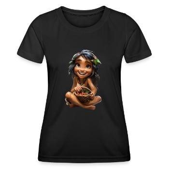 Femme des cavernes #lovely toons - T-shirt sport Femme - noir - Devant - AI Model Female 172 light (172cm)