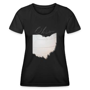 Ohio (United States) | real volleyball | Map Script - Women's Functional T-Shirt - black - Front - AI Model Female 172 light (172cm)