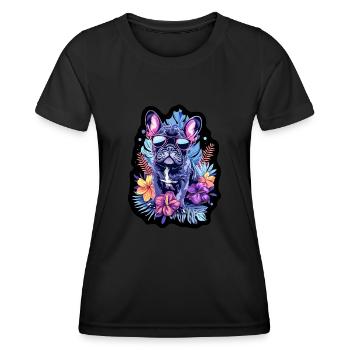 Bulldog Fan - T-shirt sport Femme - noir - Devant - AI Model Female 172 light (172cm)