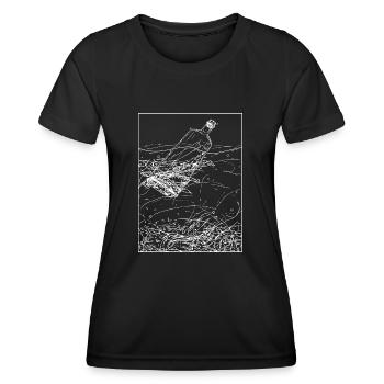 Message dans une bouteille - T-shirt sport Femme - noir - Devant - AI Model Female 172 light (172cm)