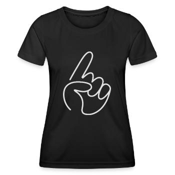 Hand gesture Drawn minimalist Show - Women's Functional T-Shirt - black - Front - AI Model Female 172 light (172cm)