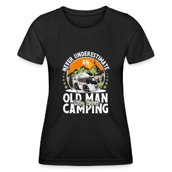 Camping Camper Campen - Frauen Funktions-T-Shirt - Schwarz - Vorne - AI Model Female 172 light (172cm)