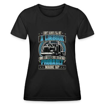 LKW Fahrer - Frauen Funktions-T-Shirt - Schwarz - Vorne - AI Model Female 172 light (172cm)