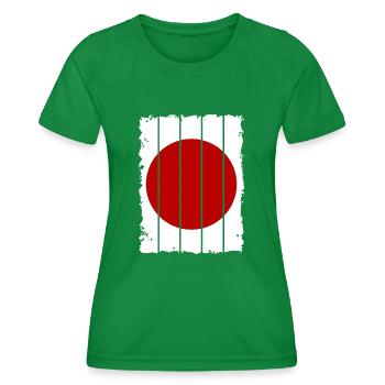 Japan Flag Used Look Nihon Japanese Flag - Women's Functional T-Shirt - kelly green - Front - AI Model Female 172 dark (172cm)