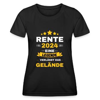 Rente 2024 Ruhestand Legende Geschenk - Frauen Funktions-T-Shirt - Schwarz - Vorne - AI Model Female 172 light (172cm)