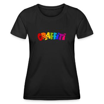 Graffiti - T-shirt sport Femme - noir - Devant - AI Model Female 172 light (172cm)