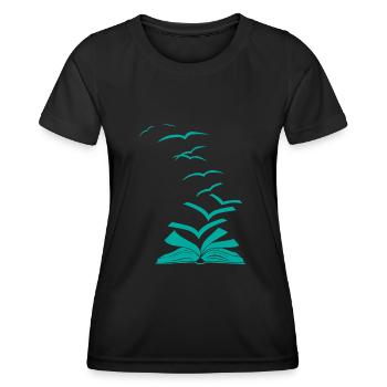 Book Gift Teacher School Professor - Women's Functional T-Shirt - black - Front - AI Model Female 172 light (172cm)