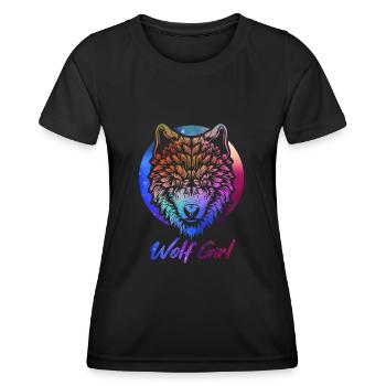 Wolf - Women's Functional T-Shirt - black - Front - AI Model Female 172 light (172cm)