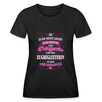 Zugbegleiterin und Prinzessin T-Shirt - Frauen Funktions-T-Shirt - Schwarz - Vorne - AI Model Female 172 light (172cm)