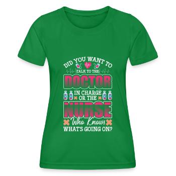 Docteur Médecine Urgence Cardiaque - T-shirt sport Femme - vert - Devant - AI Model Female 172 dark (172cm)