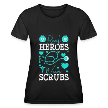 Étude du médecin Plaie d’urgence - T-shirt sport Femme - noir - Devant - AI Model Female 172 light (172cm)