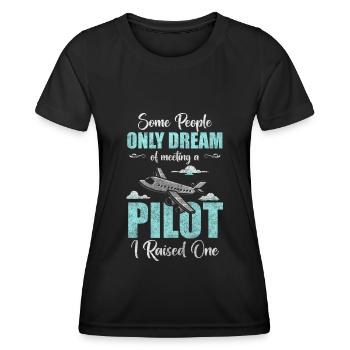 Flugzeug Flieger Flugplatz - Frauen Funktions-T-Shirt - Schwarz - Vorne - AI Model Female 172 light (172cm)
