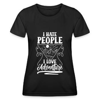 Sarcasm Crowd Aversion Common - Women's Functional T-Shirt - black - Front - AI Model Female 172 light (172cm)