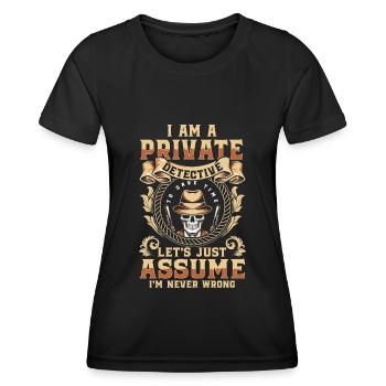 Detective Investigator Crime - Women's Functional T-Shirt - black - Front - AI Model Female 172 light (172cm)