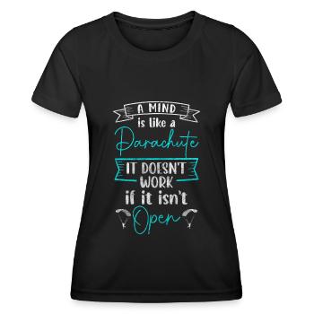 Fallschirmspringen Sprung Base Jumping - Frauen Funktions-T-Shirt - Schwarz - Vorne - AI Model Female 172 light (172cm)