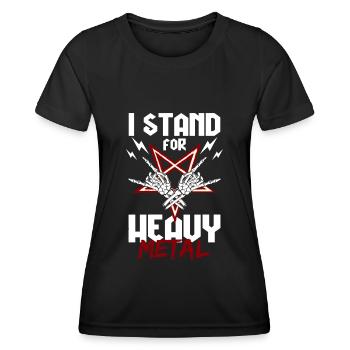 Metal Black Metal Rockgitarre E-Gitarre - Frauen Funktions-T-Shirt - Schwarz - Vorne - AI Model Female 172 light (172cm)