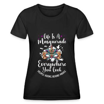 Déguisement Costume Party Mardi Gras Stranger - T-shirt sport Femme - noir - Devant - AI Model Female 172 light (172cm)