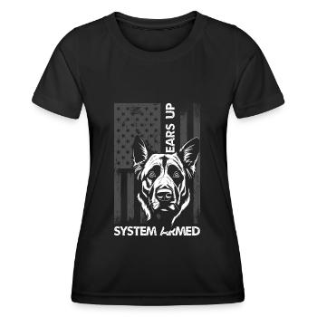 Hund Schutz Hunderasse Diensthund - Frauen Funktions-T-Shirt - Schwarz - Vorne - AI Model Female 172 light (172cm)