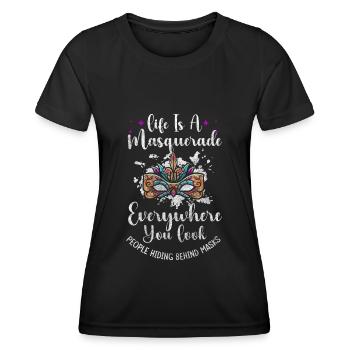 Costume de fête - T-shirt sport Femme - noir - Devant - AI Model Female 172 light (172cm)