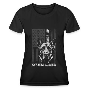 Hund Wächter Hundeerziehung - Frauen Funktions-T-Shirt - Schwarz - Vorne - AI Model Female 172 light (172cm)