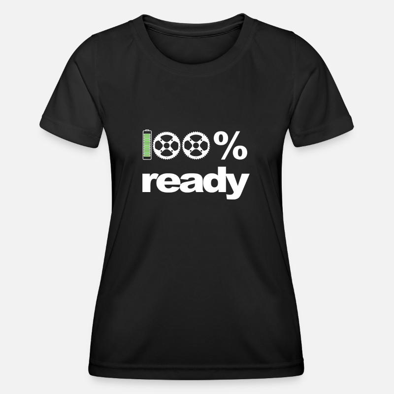 Fun eBike design: '100% ready' - Women's Functional T-Shirt - black