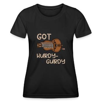 Hurdy Gurdy Drôle de cadeau médiéval - T-shirt sport Femme - noir - Devant - AI Model Female 172 light (172cm)
