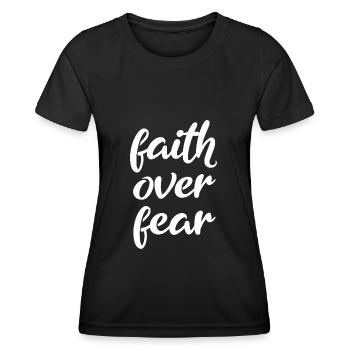 La foi plutôt que la peur - T-shirt sport Femme - noir - Devant - AI Model Female 172 light (172cm)