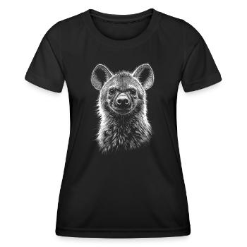 Hyène, Hyène tachetée, Portrait, Faune, Afrique, Animaux - T-shirt sport Femme - noir - Devant - AI Model Female 172 light (172cm)