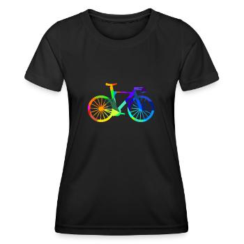 Vélo de route Triathlon Rainbow Polygon Bike - T-shirt sport Femme - noir - Devant - AI Model Female 172 light (172cm)