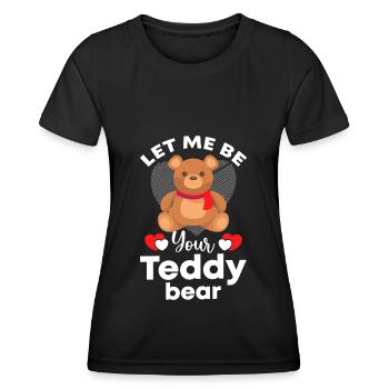 Protecteur d’ours - T-shirt sport Femme - noir - Devant - AI Model Female 172 light (172cm)