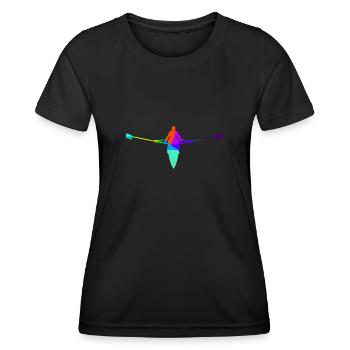 Kayak Rowing Canoe Rainbow Colors Sports - Women's Functional T-Shirt - black - Front - AI Model Female 172 light (172cm)