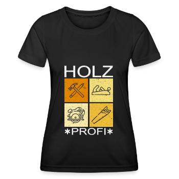 Holz Profi Retro - Frauen Funktions-T-Shirt - Schwarz - Vorne - AI Model Female 172 light (172cm)