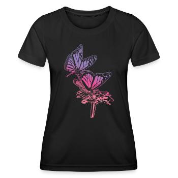 Monarch Butterfly Sketch Graphic Butterfly Lovers - T-shirt sport Femme - noir - Devant - AI Model Female 172 light (172cm)