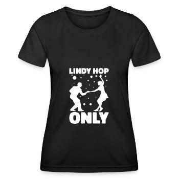 Lindy Hop Tänzer Swing Tanzpaar Swing Dance - Frauen Funktions-T-Shirt - Schwarz - Vorne - AI Model Female 172 light (172cm)