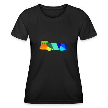 Aircraft Tug Rainbow Polygon Runway - Women's Functional T-Shirt - black - Front - AI Model Female 172 light (172cm)
