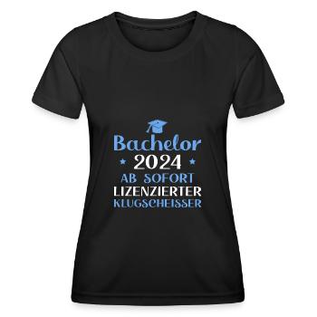 Bachelorprüfung bestanden 2024 Bachelor Abschluss - Frauen Funktions-T-Shirt - Schwarz - Vorne - AI Model Female 172 light (172cm)