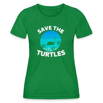 Rétro Créature Marine Océan Animal Sauvez les Tortues - T-shirt sport Femme - vert - Devant - AI Model Female 172 dark (172cm)