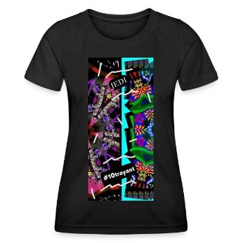 Sabre Laser Turquoise 10t 4000 - T-shirt sport Femme - noir - Devant - AI Model Female 172 light (172cm)