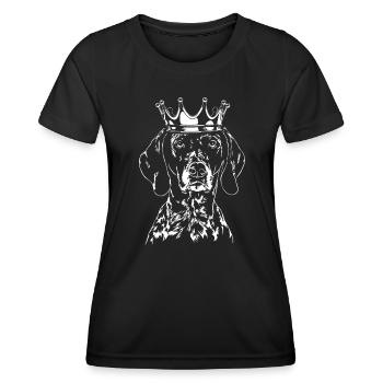 ALLEMAND COURT-CHEVEUX Couronne Chien Chien Wilsigns - T-shirt sport Femme - noir - Devant - AI Model Female 172 light (172cm)