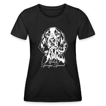 Welsh Springer Spaniel Portrait Dogs Wilsigns - Women's Functional T-Shirt - black - Front - AI Model Female 172 light (172cm)
