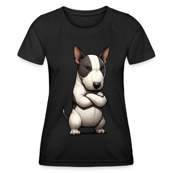 Miniature Bull Terrier Bully Bull Terrier Owner - Women's Functional T-Shirt - black - Front - AI Model Female 172 light (172cm)