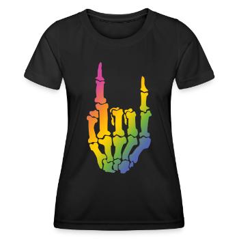 Peace Love Metal Rainbow Color - Music - Women's Functional T-Shirt - black - Front - AI Model Female 172 light (172cm)