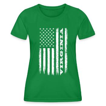 Flagge USA Virginia Bundesstaat Geschenk - Frauen Funktions-T-Shirt - Kelly Green - Vorne - AI Model Female 172 dark (172cm)