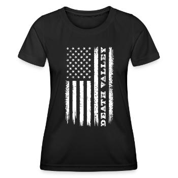 Drapeau des États-Unis Cadeau du parc national de la Vallée de la Mort - T-shirt sport Femme - noir - Devant - AI Model Female 172 light (172cm)