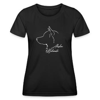 Alaskan Malamute Profile Dogs Dog Wilsigns - Women's Functional T-Shirt - black - Front - AI Model Female 172 light (172cm)